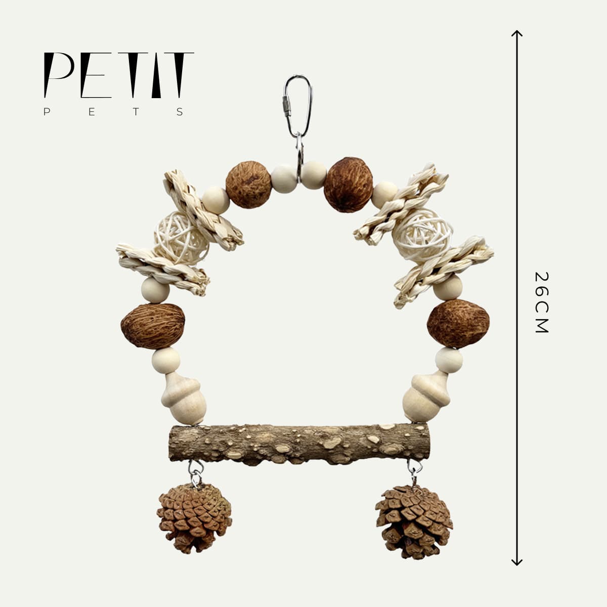 The Botanical Nut Wreath | Natural Wood Bird Swing