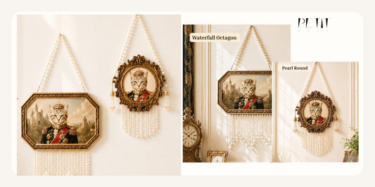 Petit Pets custom royal pet portrait frame gift guide using real Victorian pet wall art product photos.