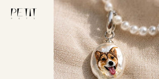 Real Petit Pets personalized pet portrait pearl necklace as a meaningful jewelry keepsake.