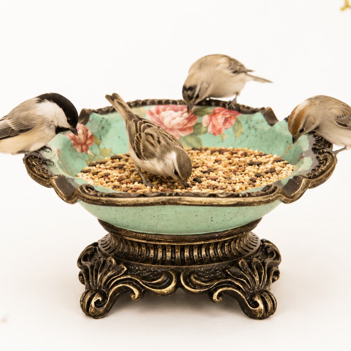 Outdoor Bird Feeder Bowl | Vintage Decorative Garden Bird Dish