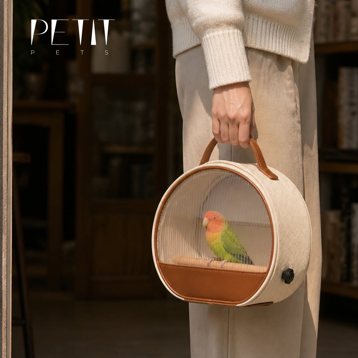 The Woven Sanctuary | Breathable Fluted Window Bird Carrier
