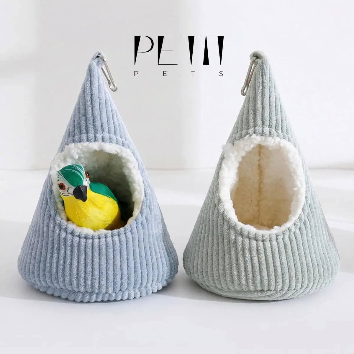 Velvet corduroy bird hut cozy parrot hideout - Petit Pets