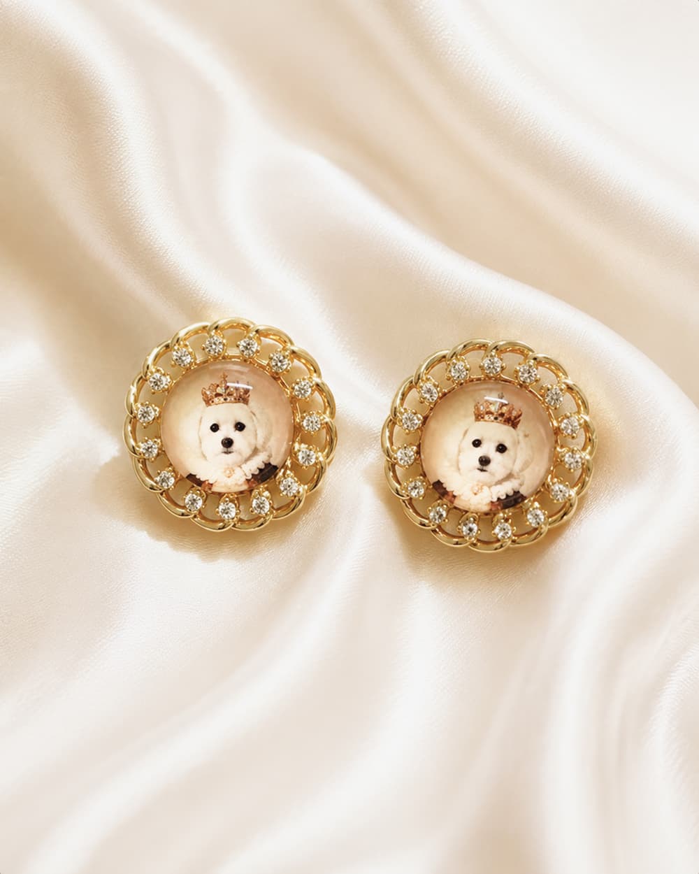 Personalized Pet Photo Earrings | Custom Pet Portrait Earrings Petit Pets